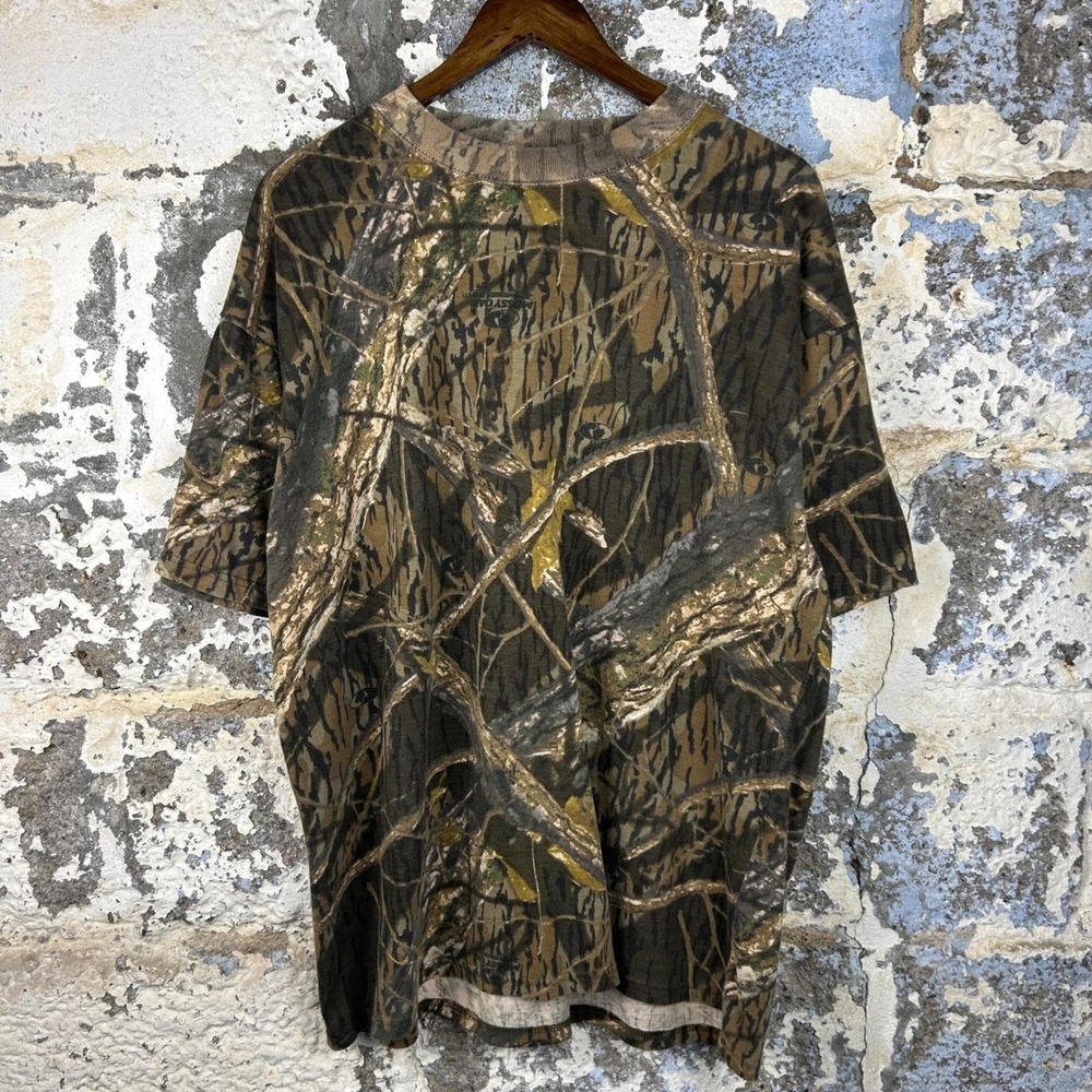 Habitat Camo T-Shirt Men 2XL Multi Excellent Mossy Oak Break Up Vintage